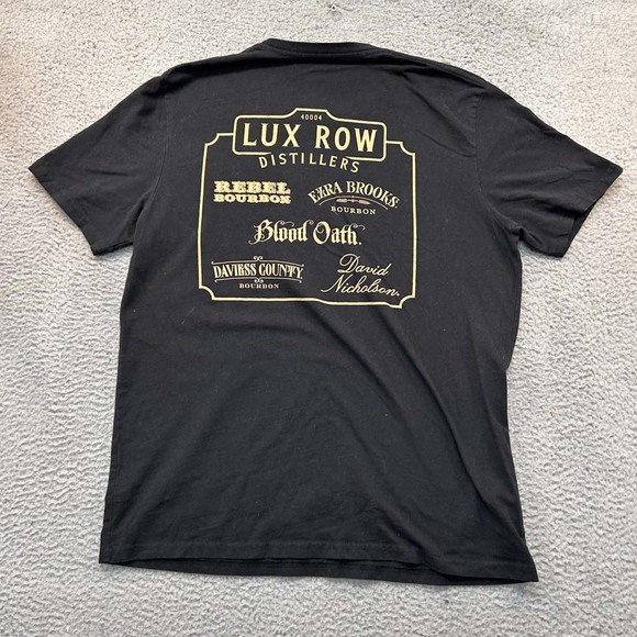 Lux Row Distillers Bourbon T-Shirt Mens Large Rebel Blood Oath Extra Brooks - Picture 1 of 6